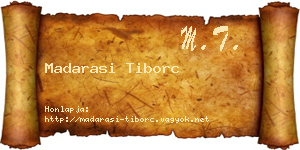 Madarasi Tiborc névjegykártya